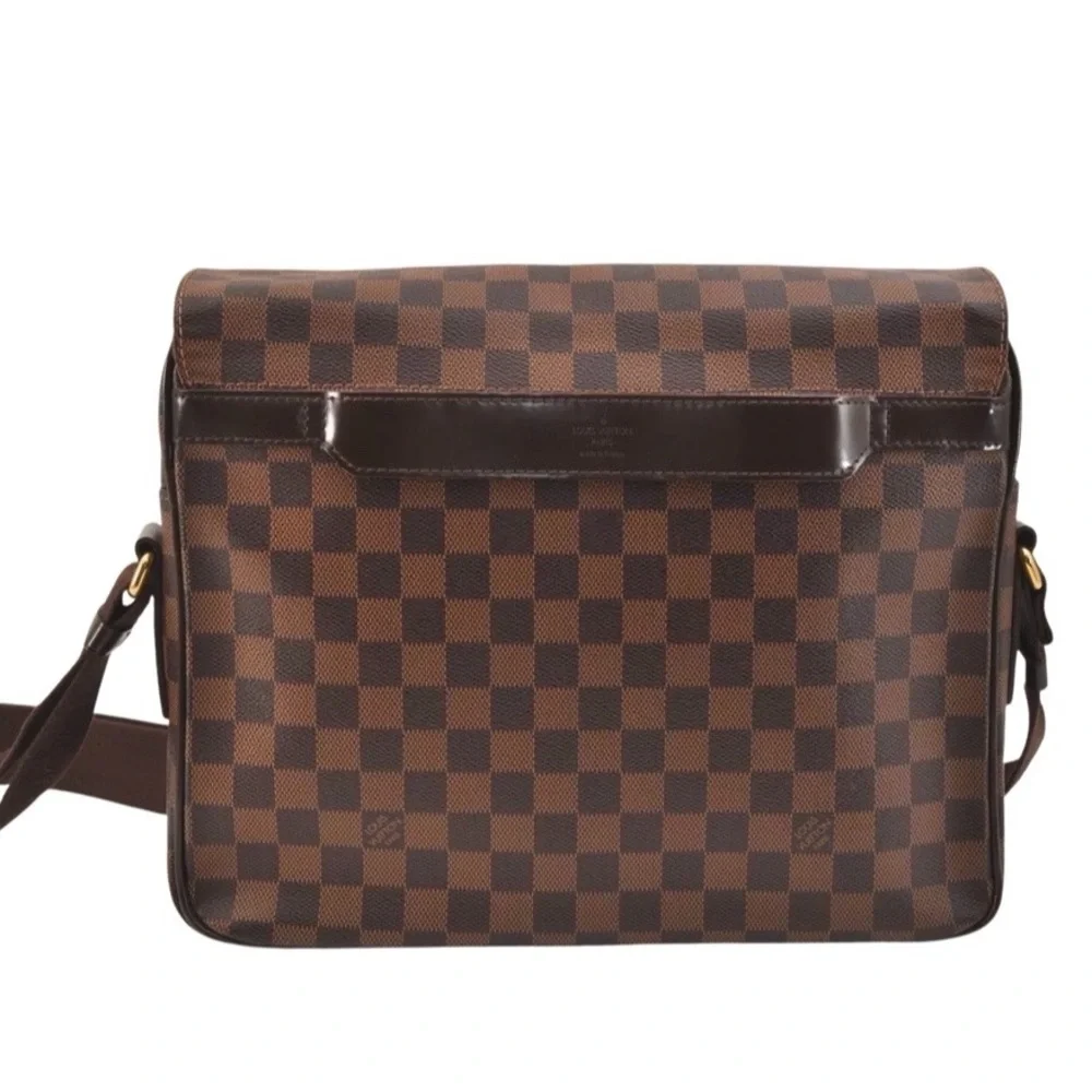 Louis Vuitton Damier Ebene Messenger Bag Crossbody Brown LV Canvas Shoulder Bag